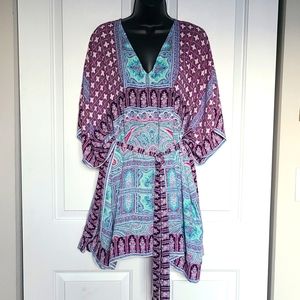 BCBGMAXAZRIA printed short kaftan dress XS